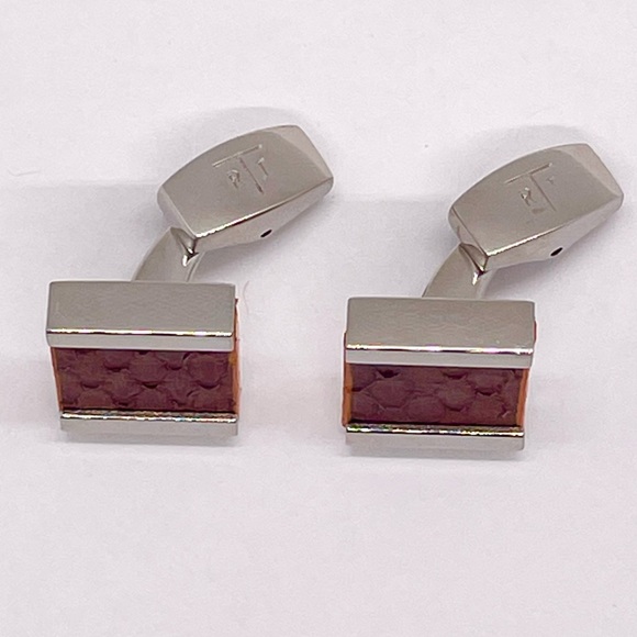 R|T by Robert Tateossian Cufflinks. Python Brown & Orange stainless Steel - NIB - Picture 5 of 16